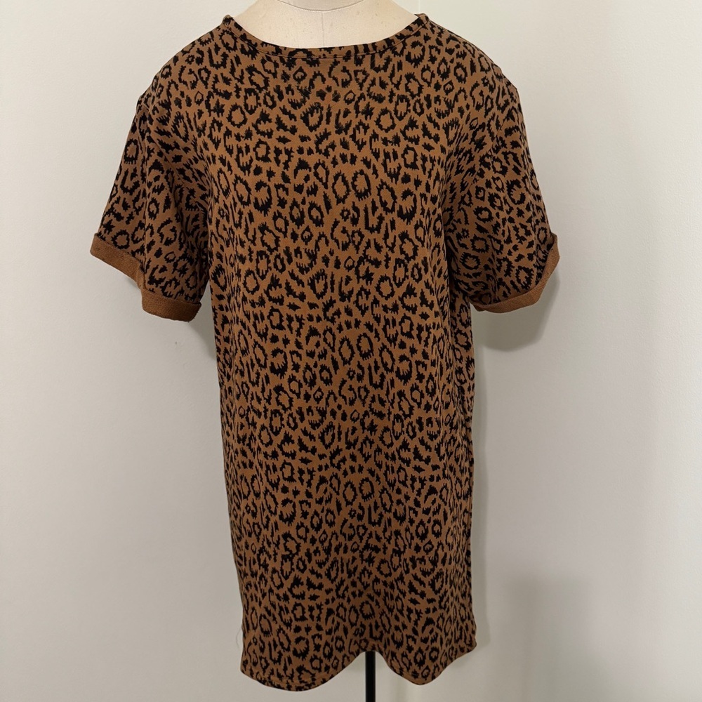 Emerson Fry India Collection Medium Leopard Print Mini Shirt Dress